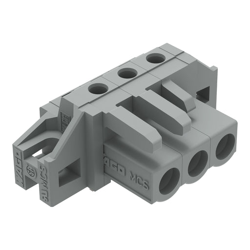WAGO - Leiterplattensteckverbinder THT-Federleiste abgewink. 232-233/031-000 Rastermaß 5mm,grau − 50 Stück