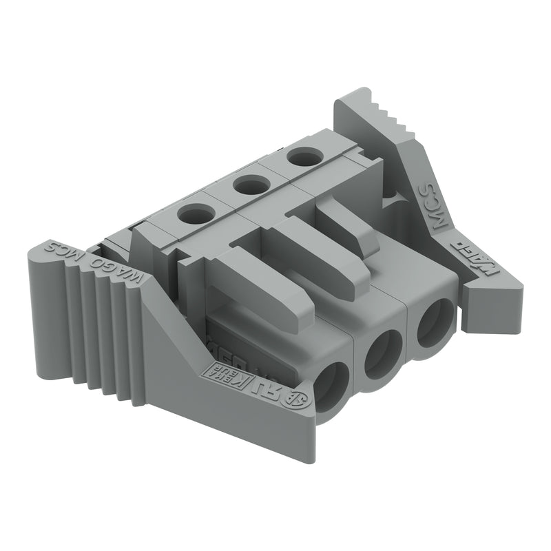 WAGO - Leiterplattensteckverbinder THT-Federleiste abgewink. 232-233/039-000 Rastermaß 5mm,grau − 50 Stück