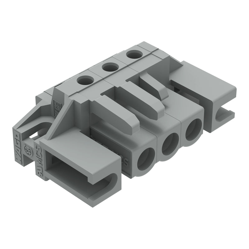 WAGO - Leiterplattensteckverbinder THT-Federleiste abgewink. 232-233/047-000 Rastermaß 5mm,grau − 50 Stück