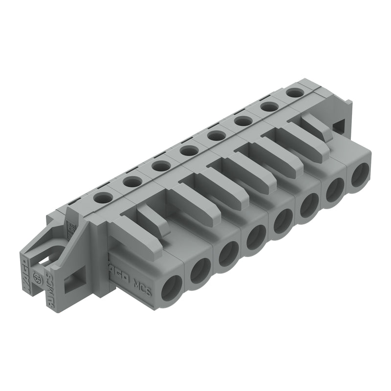 WAGO - Leiterplattensteckverbinder THT-Federleiste abgewink. 232-238/031-000 Rastermaß 5mm,grau − 50 Stück