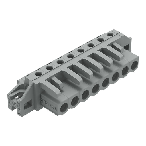 WAGO - Leiterplattensteckverbinder THT-Federleiste abgewink. 232-238/031-000 Rastermaß 5mm,grau − 50 Stück