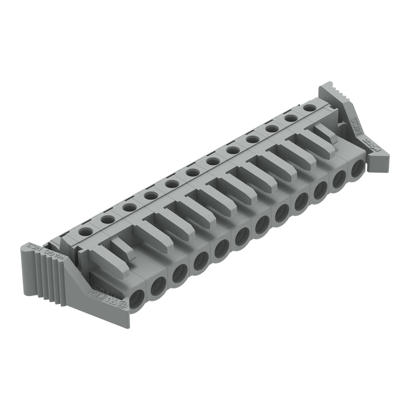 WAGO - Leiterplattensteckverbinder THT-Federleiste abgewink. 232-242/039-000 Rastermaß 5mm,grau − 25 Stück