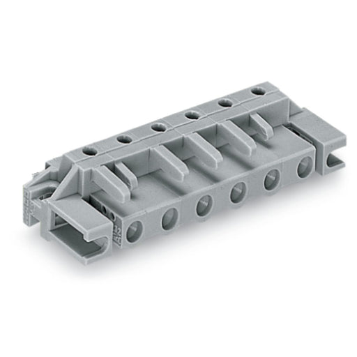 WAGO - Leiterplattensteckverbinder THT-Federleiste abgewink. 232-834/047-000 Maß 7,5mm,grau − 50 Stück