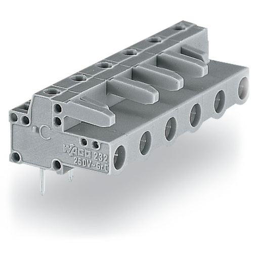 WAGO - Leiterplattensteckverbinder THT-Federleiste abgewink. 232-835 Maß 7,5mm,grau − 50 Stück