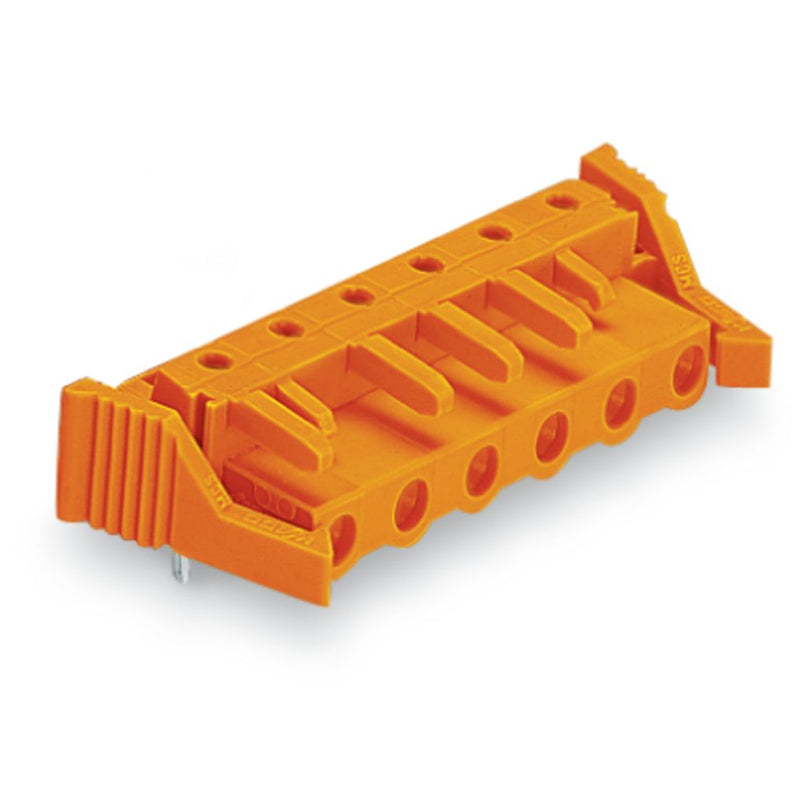 WAGO - Leiterplattensteckverbinder THT-Federleiste abgewink. 232-864/039-000 Maß 7,62mm,orange − 50 Stück