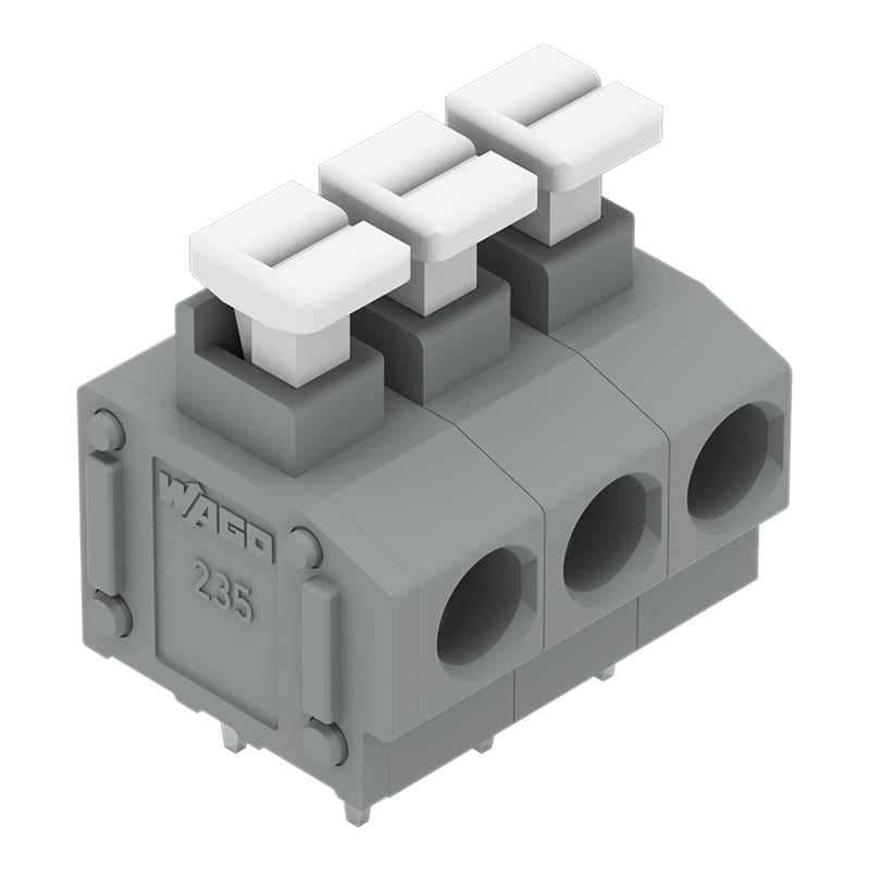 WAGO - Leiterplattenklemme 235-403/331-000 Drücker,1,5mm²,grau − 70 Stück