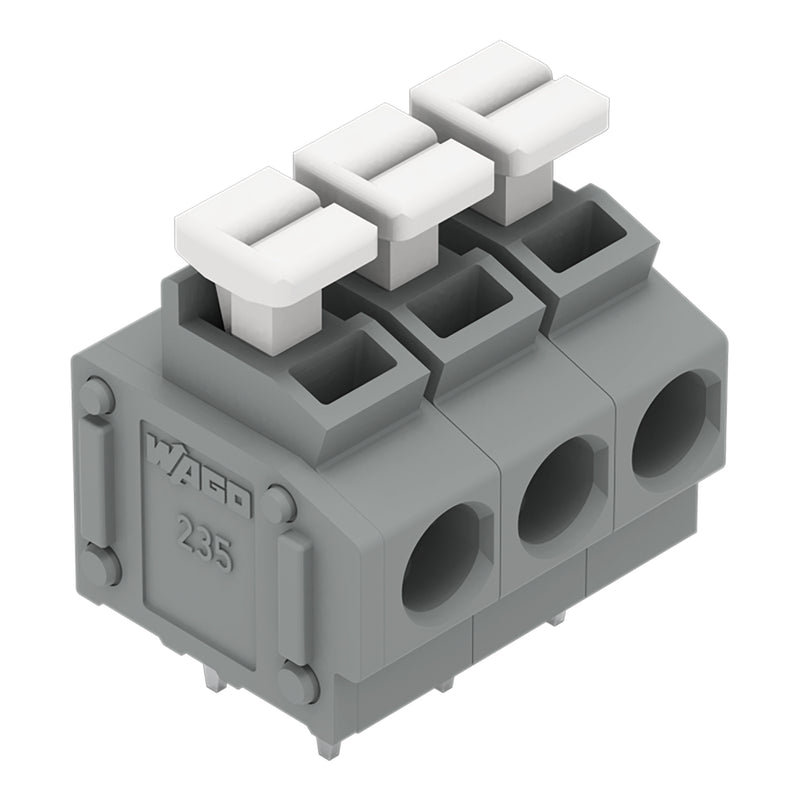 WAGO - Leiterplattenklemme 235-403/332-000 Drücker,1,5mm²,grau − 70 Stück