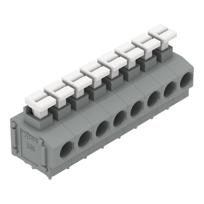 WAGO - Leiterplattenklemme 235-408/331-000 Drücker,1,5mm²,grau − 25 Stück
