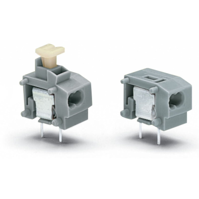 WAGO - Leiterplattenklemme 2LeiterLeiterplattenklemme 235-551/332-000 Drücker,0,75mm²,grau − 100 Stück