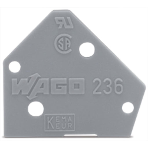 WAGO - Abschluss- und Zwischenplatte für Reihenklemme Abschlussplatte 1mm 236-700 − 100 Stück