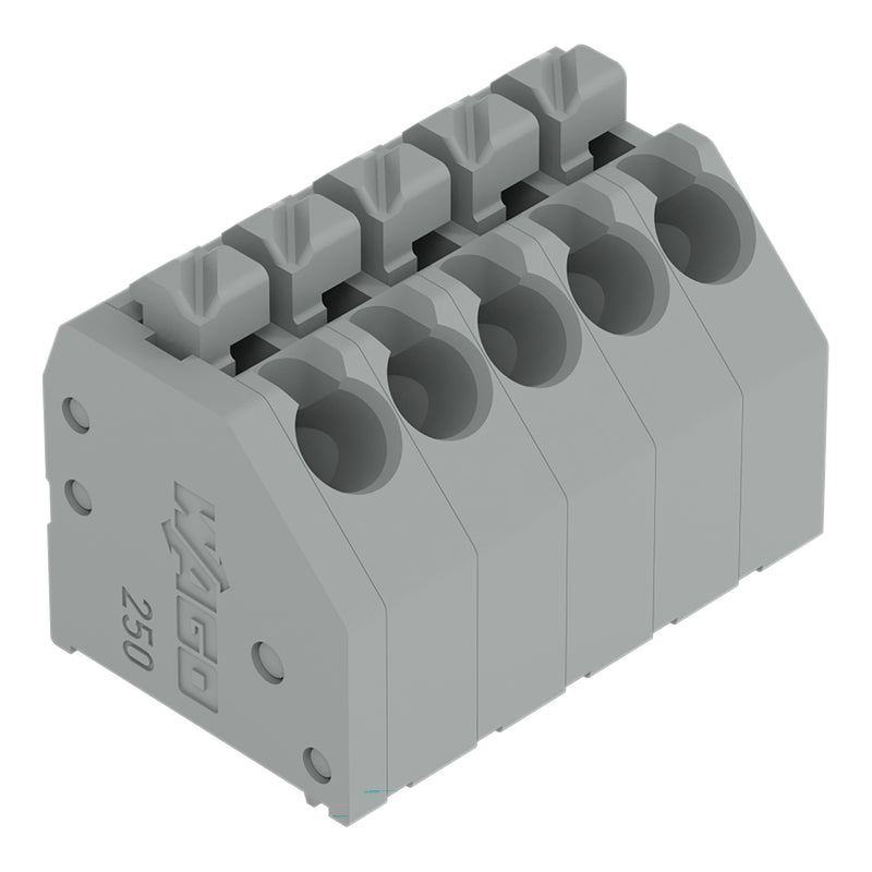 WAGO - Leiterplattenklemme 250-207 Drücker,1,5mm²,grau − 45 Stück
