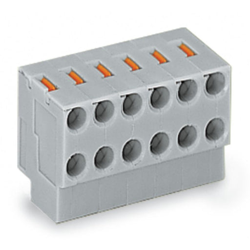 WAGO - Leiterplattenklemme 2-Leiter-Federleiste 252-158 PUSH WIRE,grau − 50 Stück