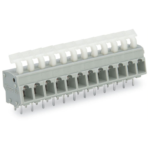 WAGO - Leiterplattenklemme 257-486 Drücker,2,5 mm²,grau − 5 Stück