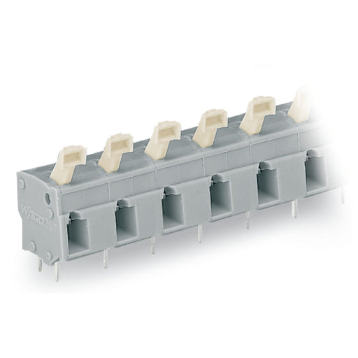WAGO - Leiterplattenklemme 257-607 Drücker,2,5 mm²,grau − 15 Stück
