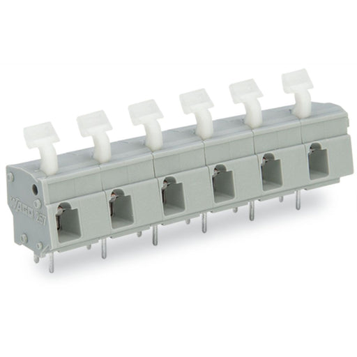 WAGO - Leiterplattenklemme 257-674 Drücker,2,5 mm²,grau − 5 Stück