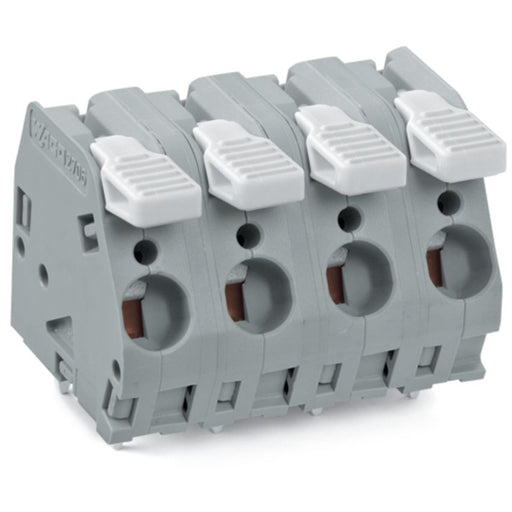 WAGO - Leiterplattenklemme Hebel 2706-212 6mm²,grau − 10 Stück