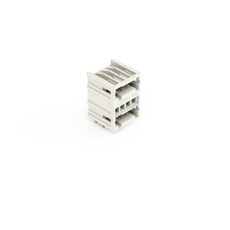 WAGO - Leiterplattensteckverbinder THT-DoppelstockStiftleiste 734-404 1,0x1,0,abgew.,lgr − 100 Stück