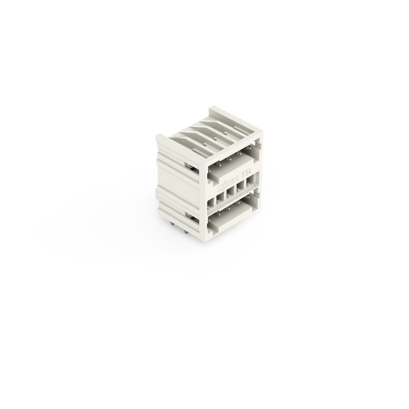 WAGO - Leiterplattensteckverbinder THT-DoppelstockStiftleiste 734-405/001-000 1,0x1,0,abgew.,lgr − 100 Stück