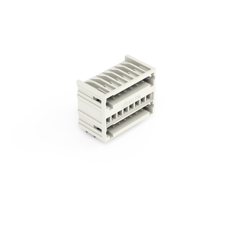 WAGO - Leiterplattensteckverbinder THT-DoppelstockStiftleiste 734-408 1,0x1,0,abgew.,lgr − 50 Stück