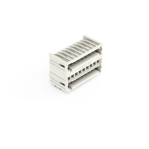 WAGO - Leiterplattensteckverbinder THT-DoppelstockStiftleiste 734-409/001-000 1,0x1,0,abgew.,lgr − 50 Stück