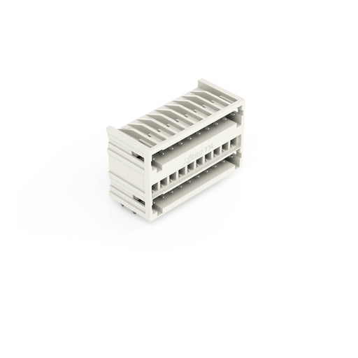 WAGO - Leiterplattensteckverbinder THT-DoppelstockStiftleiste 734-410 1,0x1,0,abgew.,lgr − 50 Stück