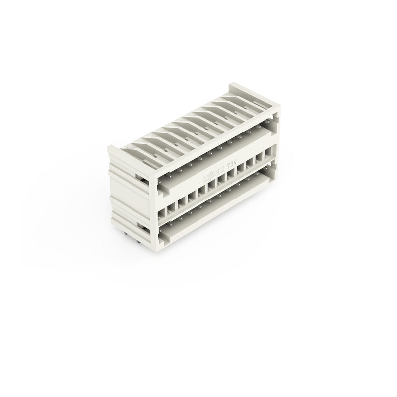 WAGO - Leiterplattensteckverbinder THT-DoppelstockStiftleiste 734-412 1,0x1,0,abgew.,lgr − 50 Stück