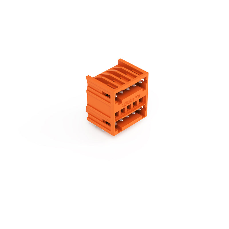 WAGO - Leiterplattensteckverbinder THT-DoppelstockStiftleiste 734-435/001-000 1,0x1,0,abgew.,or − 100 Stück