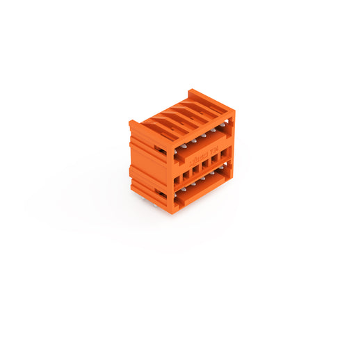 WAGO - Leiterplattensteckverbinder THT-DoppelstockStiftleiste 734-436/001-000 1,0x1,0,abgew.,or − 50 Stück