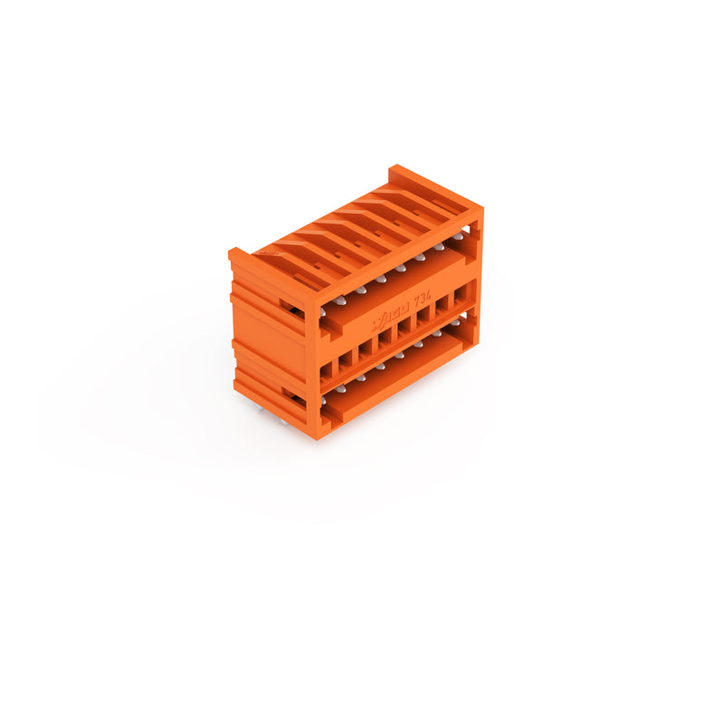 WAGO - Leiterplattensteckverbinder THT-DoppelstockStiftleiste 734-438 1,0x1,0,abgew.,or − 50 Stück