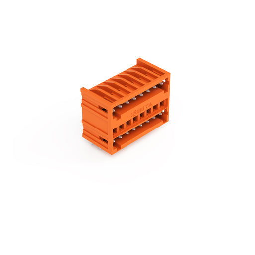 WAGO - Leiterplattensteckverbinder THT-DoppelstockStiftleiste 734-438 1,0x1,0,abgew.,or − 50 Stück