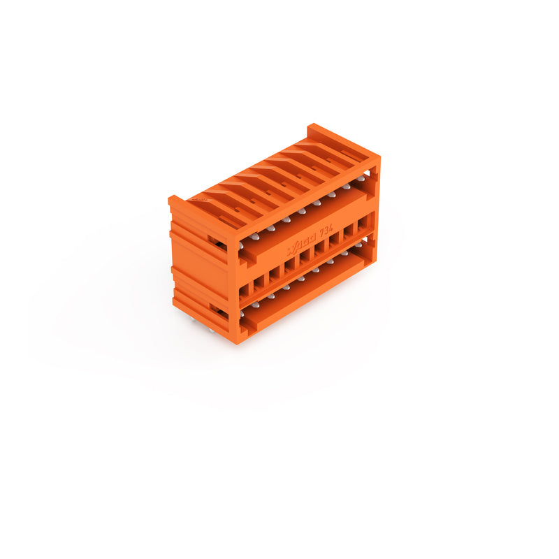 WAGO - Leiterplattensteckverbinder THT-DoppelstockStiftleiste 734-439 1,0x1,0,abgew.,or − 50 Stück