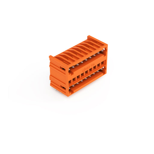 WAGO - Leiterplattensteckverbinder THT-DoppelstockStiftleiste 734-439/001-000 1,0x1,0,abgew.,or − 50 Stück