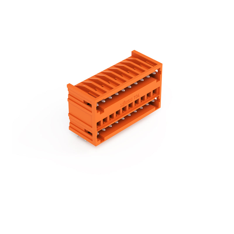 WAGO - Leiterplattensteckverbinder THT-DoppelstockStiftleiste 734-440 1,0x1,0,abgew.,or − 50 Stück