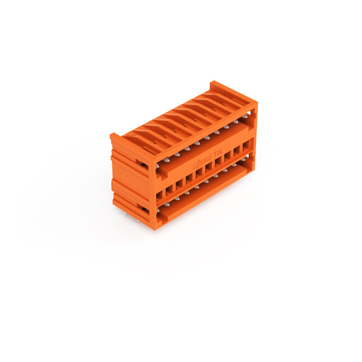 WAGO - Leiterplattensteckverbinder THT-DoppelstockStiftleiste 734-440/001-000 1,0x1,0,abgew.,or − 50 Stück