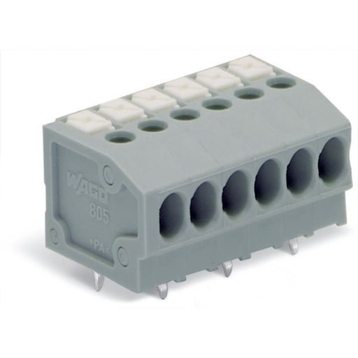 WAGO - Leiterplattenklemme 805-122 Drücker,1,5mm²,grau − 15 Stück