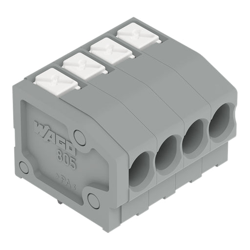 WAGO - Leiterplattenklemme 805-322 Drücker,1,5mm²,grau − 15 Stück