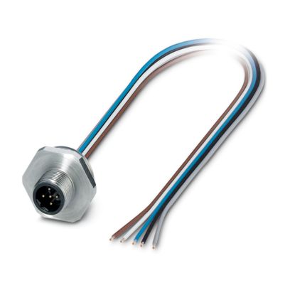 Phoenix Contact - Rundsteckverbinder, feldkonfektionierbar (Industriesteckverbinder) Gerätesteckverbinder SACC-E-M12MS#1147729 Vorderwand − 50 Stück