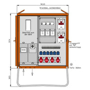 Walther Werke - Baustromverteiler Anschlussverteilerschrank WAV0241R1 bis 69kVA m.Zählerpl