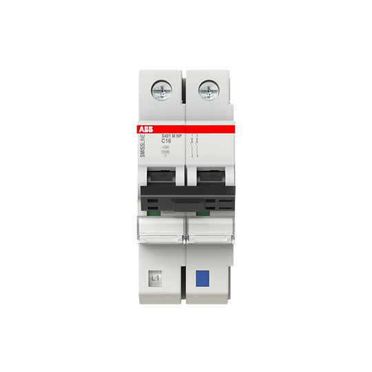ABB Stotz S&J - Leitungsschutzschalter S401M-C16NP 16A C 2p (1p+N)