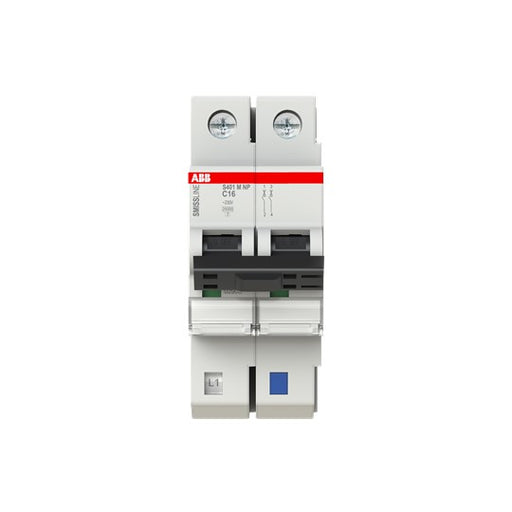 ABB Stotz S&J - Leitungsschutzschalter S401M-C16NP 16A C 2p (1p+N)