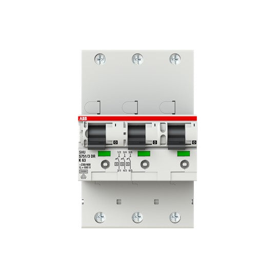 ABB Stotz S&J - Selektiver Hauptleitungsschutzschalter Haupleitungsschutzschalter S751/3DR-K63 63A K 25kA 3x1P