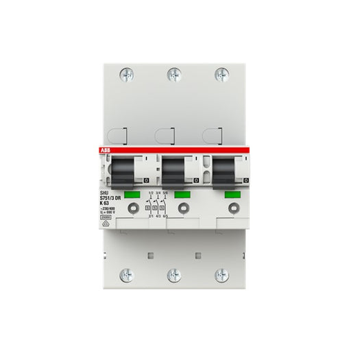 ABB Stotz S&J - Selektiver Hauptleitungsschutzschalter Haupleitungsschutzschalter S751/3DR-K63 63A K 25kA 3x1P