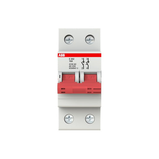 ABB Stotz S&J - Schalter für Reiheneinbau Trennschalter E202/16R 2P,16A,Griff rot