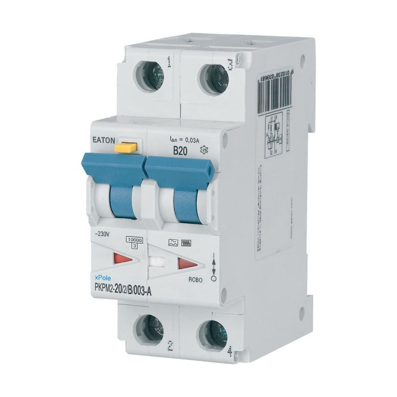 Eaton - Kombination FI-Schalter/Leitungsschutzschalter FI/LS-Schalter PKPM2-20/2/B/003-A 20A, 30mA, A