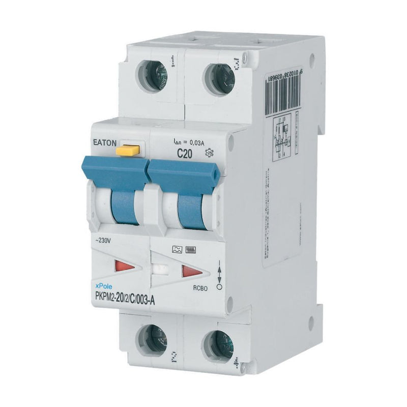 Eaton - Kombination FI-Schalter/Leitungsschutzschalter FI/LS-Schalter PKPM2-20/2/C/003-A 20A, 30mA, A