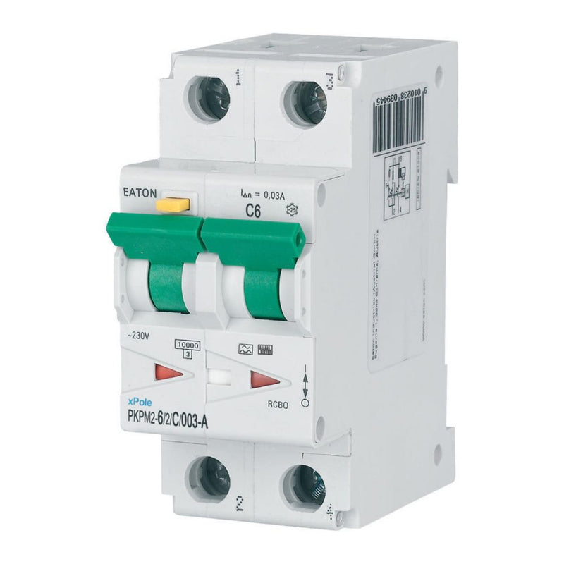Eaton - Kombination FI-Schalter/Leitungsschutzschalter FI/LS-Schalter PKPM2-6/2/C/003-A 6A, 30mA, A