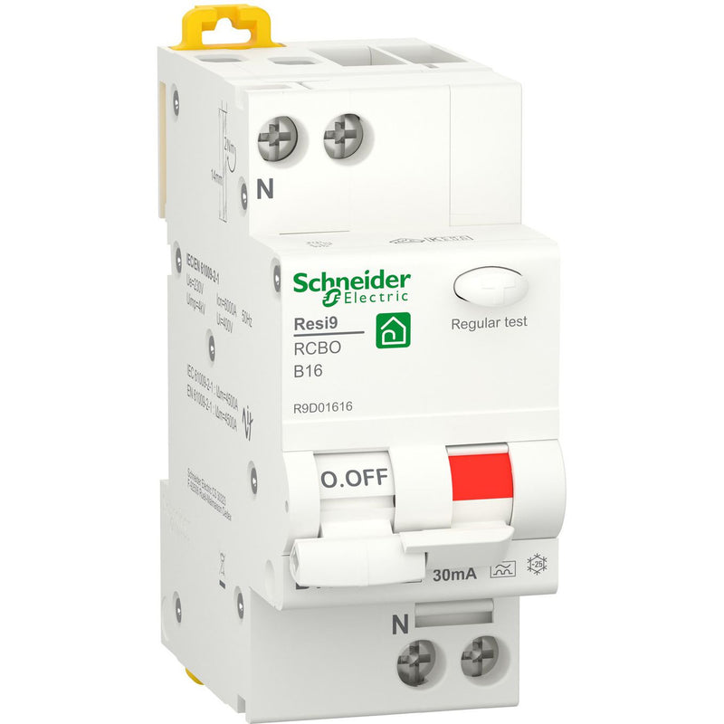 Schneider Electric - Kombination FI-Schalter/Leitungsschutzschalter FI/LS R9D01616 1P+N, 16A, B-Char. − 1 Stück