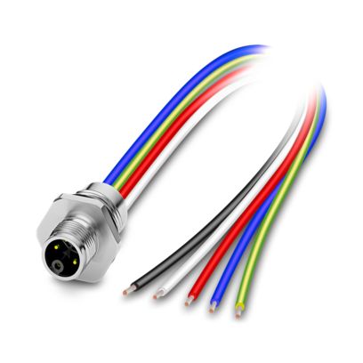 Phoenix Contact - Rundsteckverbinder, feldkonfektionierbar (Industriesteckverbinder) Gerätesteckverbinder SACC-E-M12MS#1329943 Vorderwand