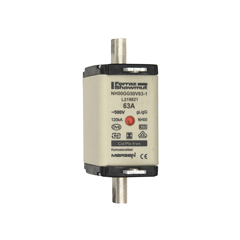Mersen - Messersicherung Sicherungseinsatz NH Sond. NH00GG50V63-1 gG Gr.00 63A SGL KM − 3 Stück