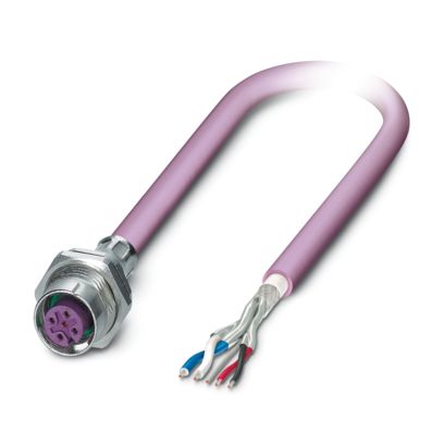 Phoenix Contact - Rundsteckverbinder, Einbau (mit Leitung) Gerätesteckverbinder SACCBP-M12FS#1239938 Hinterwand